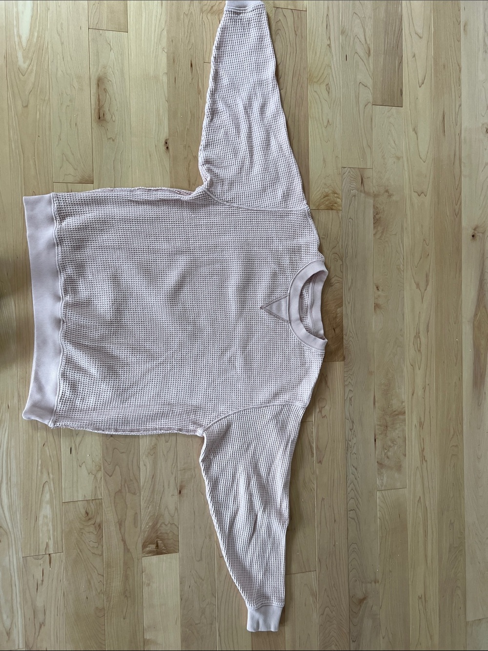 aerie Dusty Pink Waffle Knit Crewneck